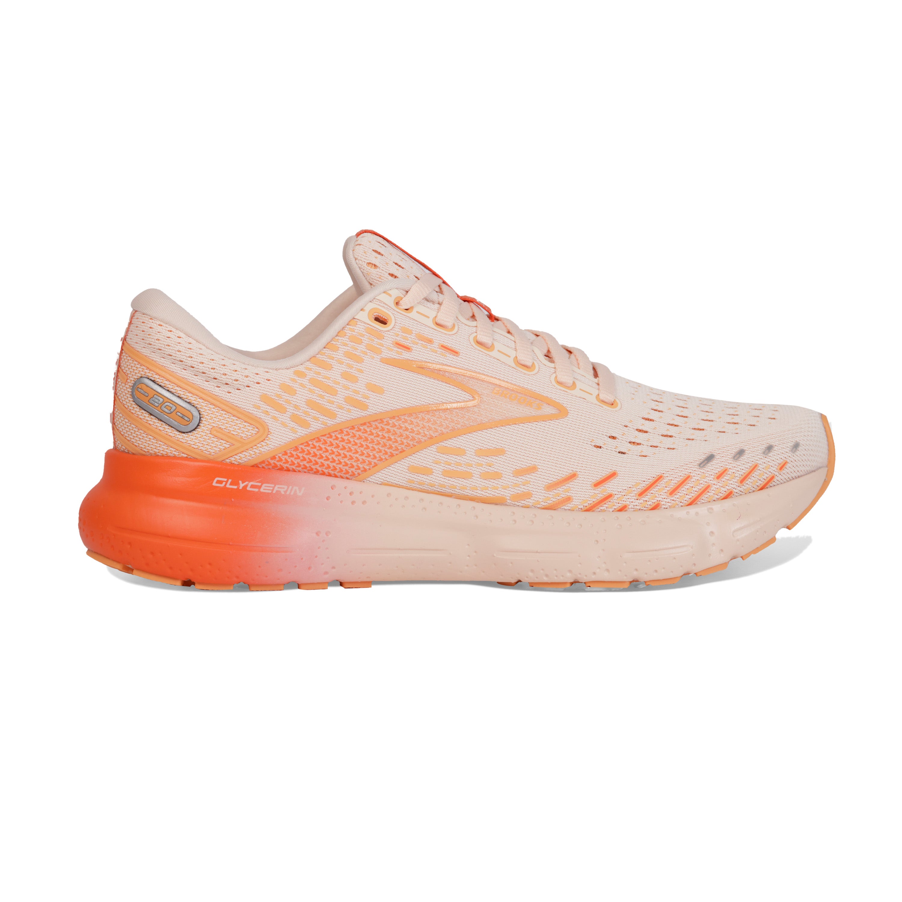 BROOKS Glycerin 20 - Women's Road Running Shoes Peach/Tangerine/Orange / UK7.5/US9.5